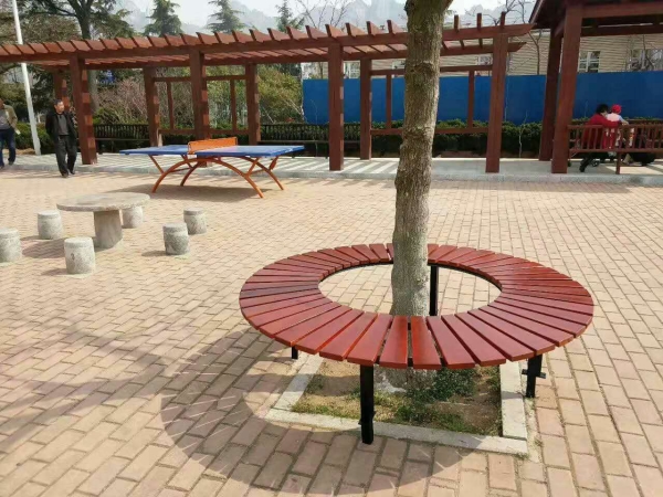淄博防腐木树池座椅